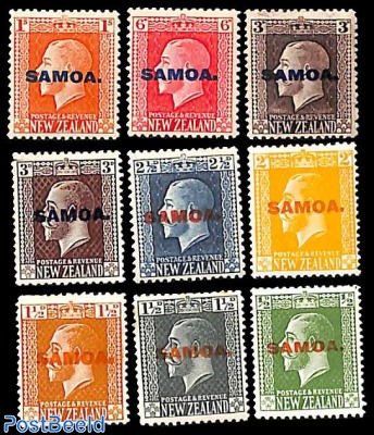 SAMOA Overprint on New Zealand stamps 9v
