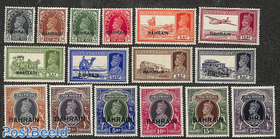 Definitives 16v, overprints on India stamps