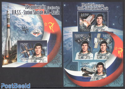 Russian space flights 2 s/s, imperforated