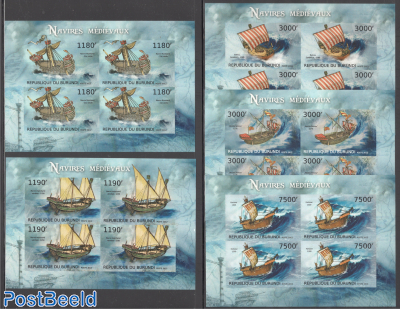 Medieval ships 20v (5 m/s) imperforated