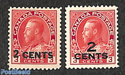 Overprints 2 cents 2v