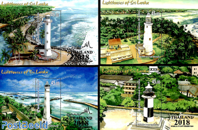 Lighthouses, Thailand 2018 overprints 4 s/s