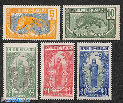 Central Congo, Definitives 5v