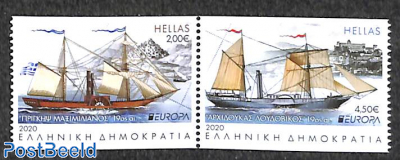 Europa, Old postal roads 2v from booklet