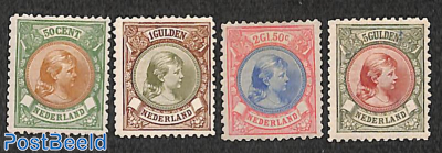 Wilhelmina, definitives 4v