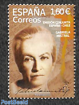 Gabriella Mistral 1v, joint issue Chile