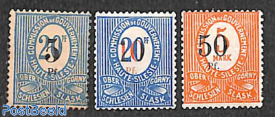 Upper Silesia, Overprints 3v