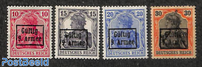 Gültig 9. Armee overprints 4v