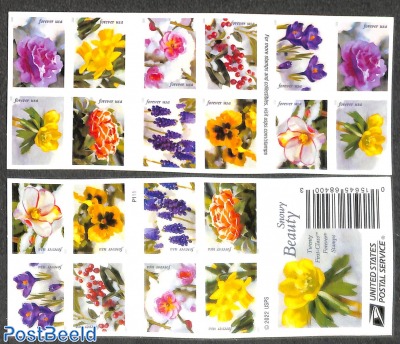 Flowers 2x10v in double sided booklet s-a