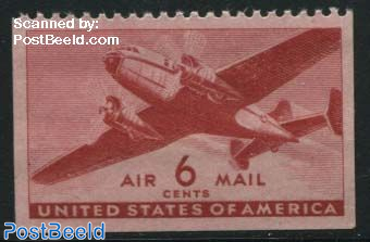 Postal flight 1v only top side perforated