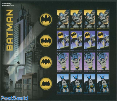 Batman minisheet s-a (20v, 8 different)