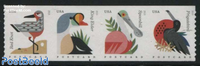 Coastal Birds 4v s-a, Coil Stamps