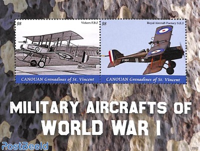 Canouan, military Aircrafts of World War I 2v m/s