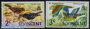 Birds 2v, different letter type of overprint