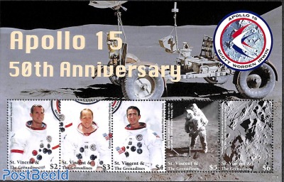 Apollo 15, 50th anniversary 5v m/s