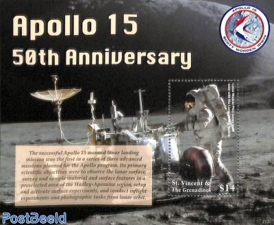 Apollo 15, 50th anniversary s/s