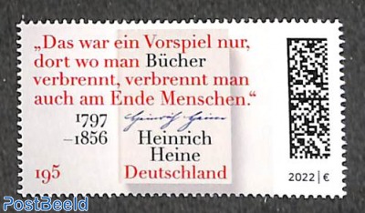 Heinrich Heine 225th birth anniversary 1v