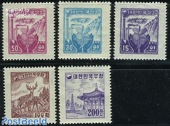 Definitives 5v (thick laid, no WM)