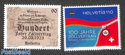 100 years Zoll Treaty with Liechtenstein 2v