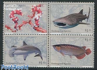 Postzegel 2014, Verenigde Naties, New York Fish 4v [+], 2014 ...